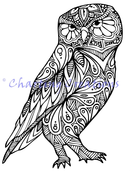 (image for) Zentangle Owl Silhouette